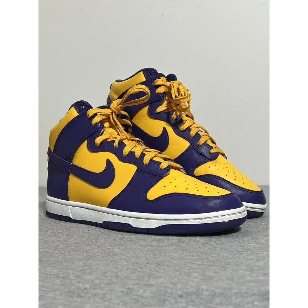 Nike‎ Dunk High Shoes Mens Size 11 Retro Basketball Lakers DD1399-500